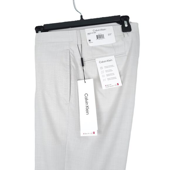 Calvin Klein Slim-Fit Stretch Dress Pants Off White Solid 32x30 NWT *Defect* - Picture 1 of 8